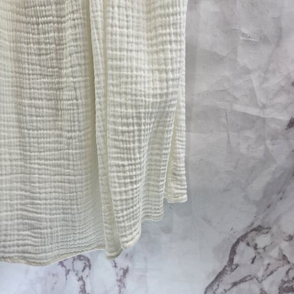 By Anthropologie Dress Womens Medium White Gauzy Cut Out Cover Up Maxi Tank - Picture 5 of 12